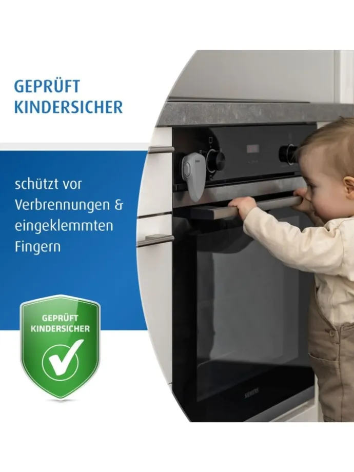 Backofen-Kindersicherung in Grau ab 0 Monate