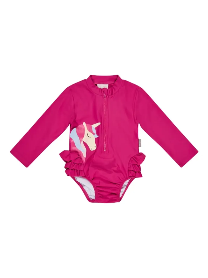Badeanzug Einhorn in pinkfarben