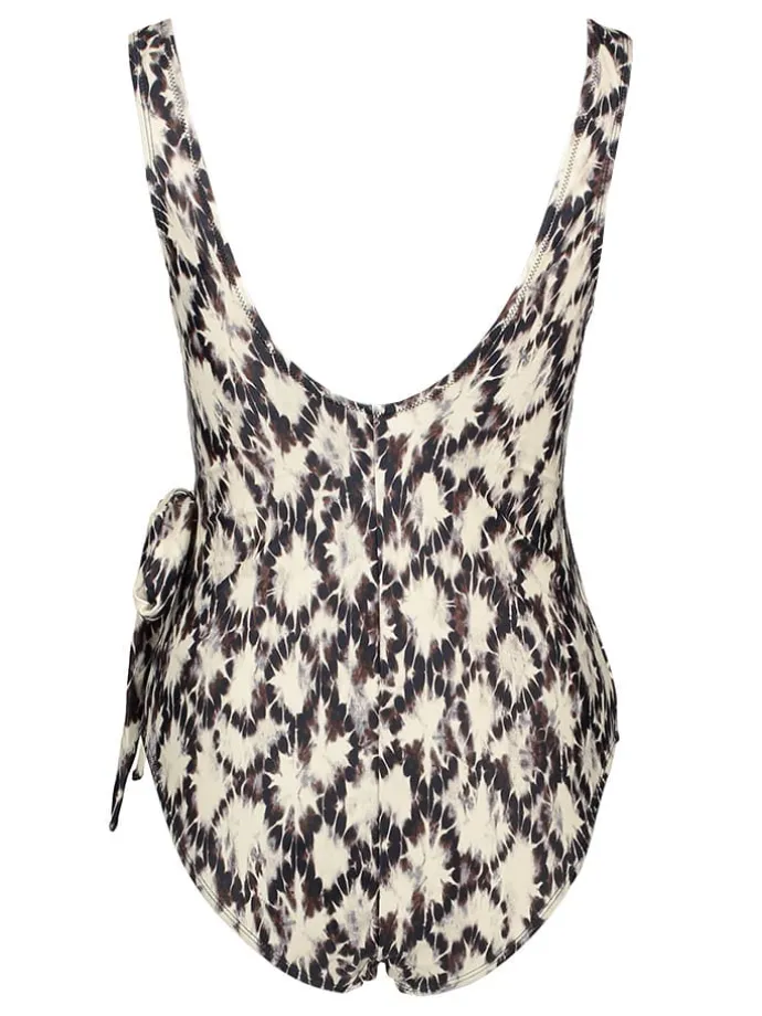 Badeanzug in Creme/ Schwarz