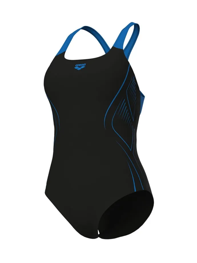 Badeanzug in Schwarz/ Blau