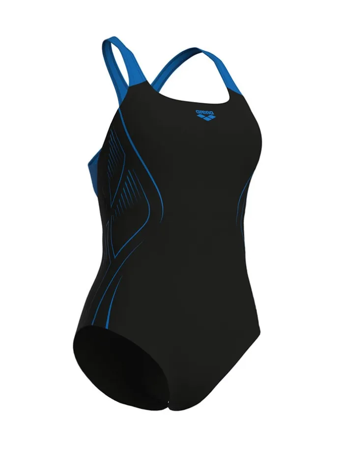 Badeanzug in Schwarz/ Blau