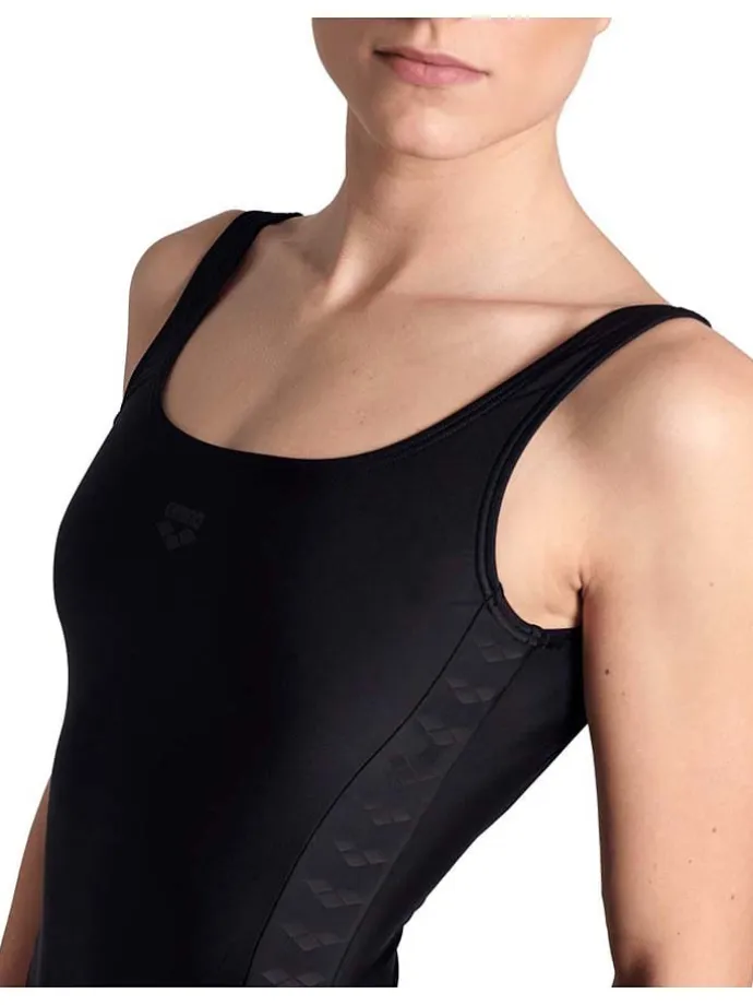 Badeanzug "Team Stripe" in Schwarz