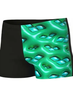 Badehose in Schwarz/ Grün
