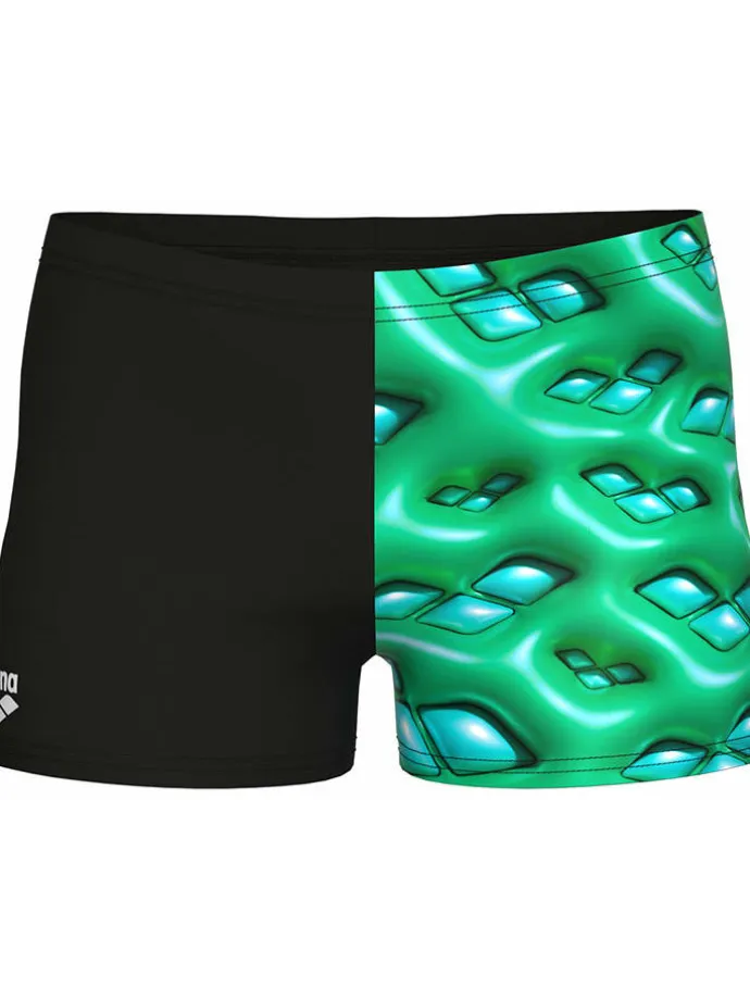 Badehose in Schwarz/ Grün
