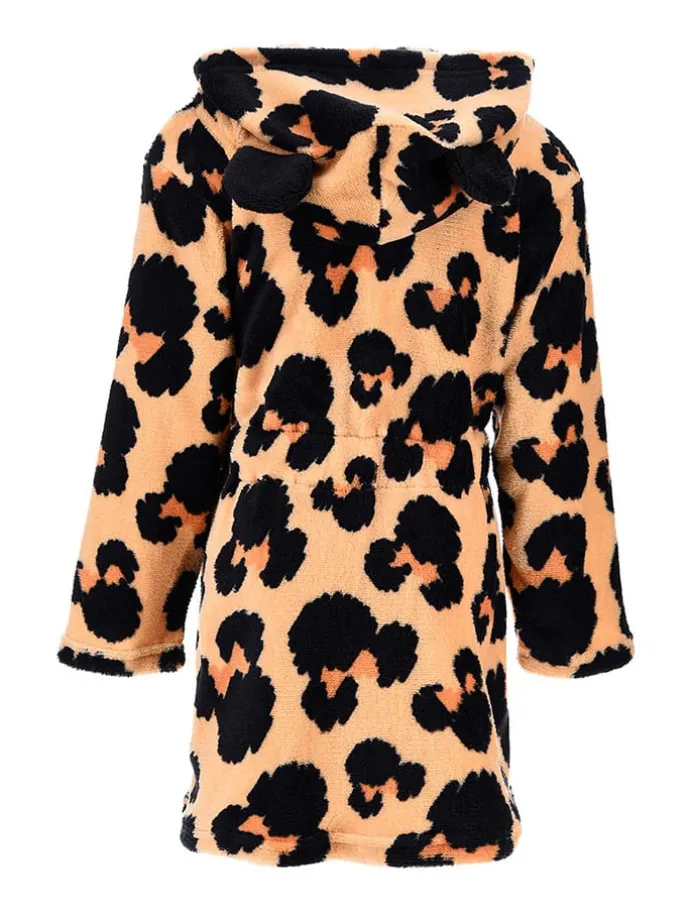 Bademantel "Minnie" in Beige/ Schwarz