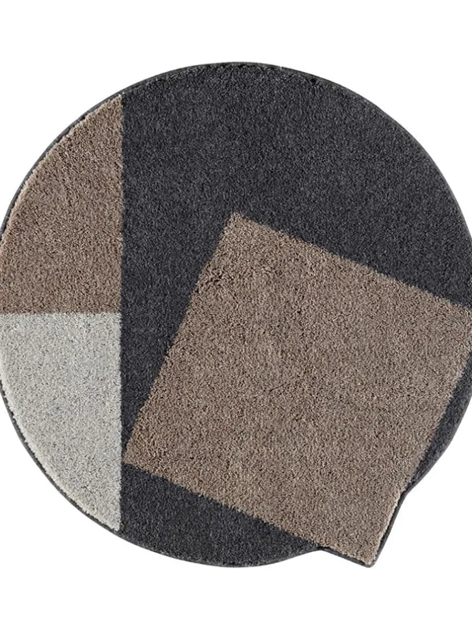Badematte in Braun/ Grau/ Schwarz