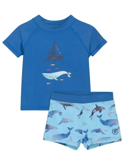 Badeoutfit in Blau