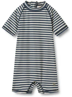 Badeoverall "Cas" in Dunkelblau/ Creme