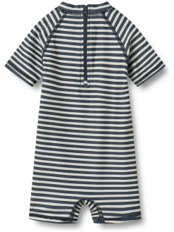 Badeoverall "Cas" in Dunkelblau/ Creme