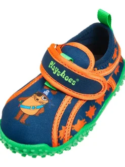Badeschuhe in Blau/ Orange