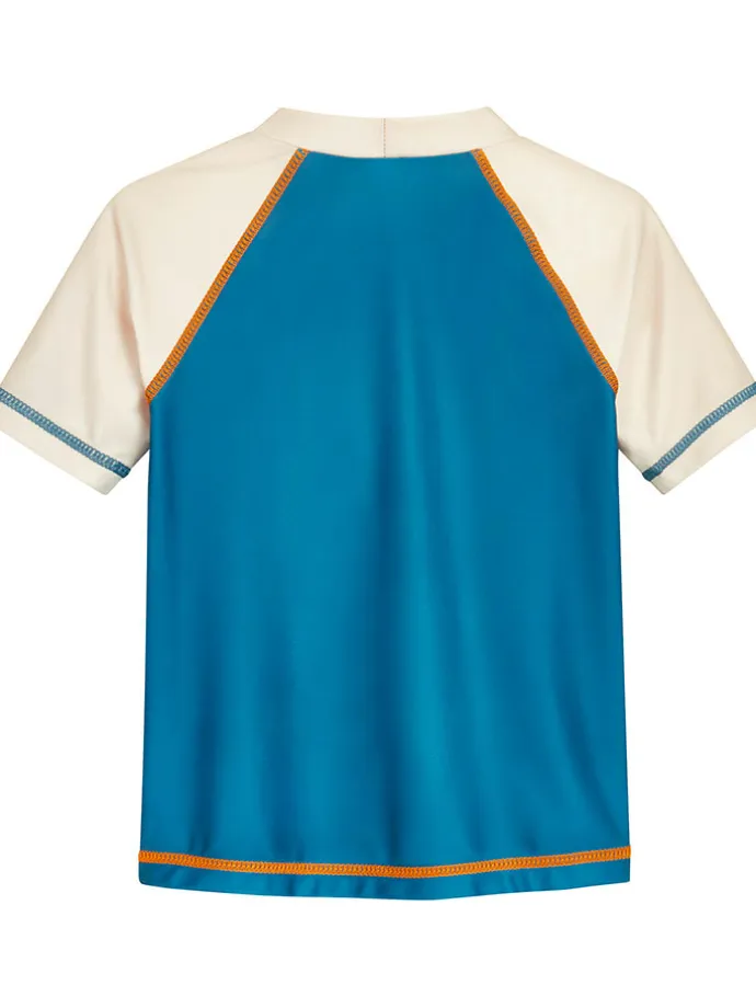 Badeshirt in Blau/ Creme