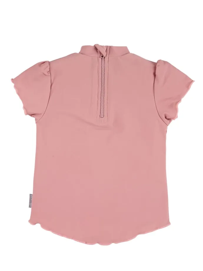 Badeshirt kurzarm Herz in zartrosa