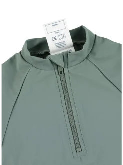 Badeshirt langarm uni in dunkelgrün