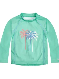 Badeshirt "Palmen" in Türkis
