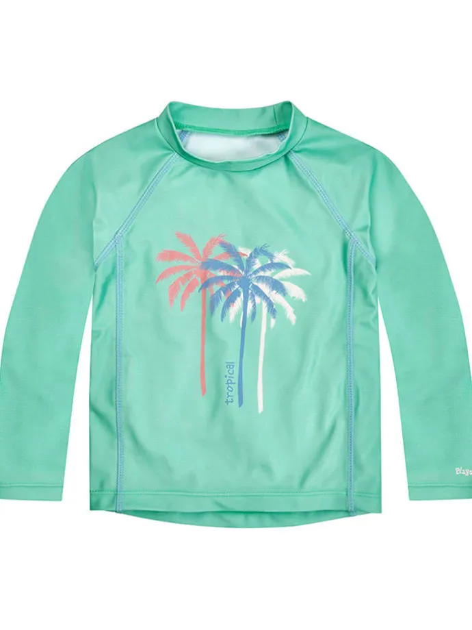 Badeshirt "Palmen" in Türkis
