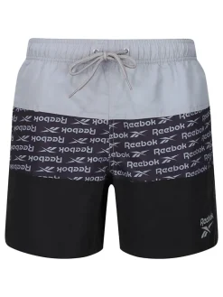 Badeshorts "Albie" in Grau/ Schwarz