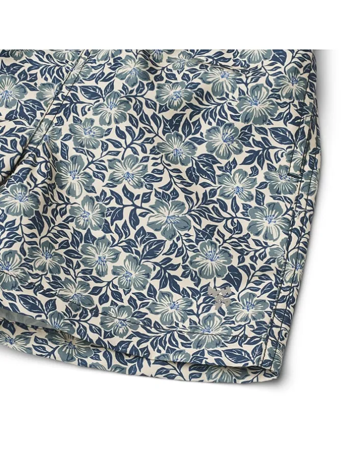 Badeshorts "Hansi" in Creme/ Blau