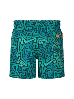Badeshorts "Haukland" in Türkis/ Schwarz