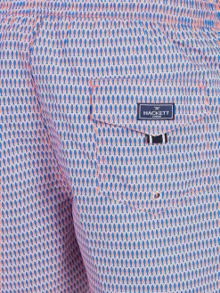 Badeshorts in Apricot/ Blau