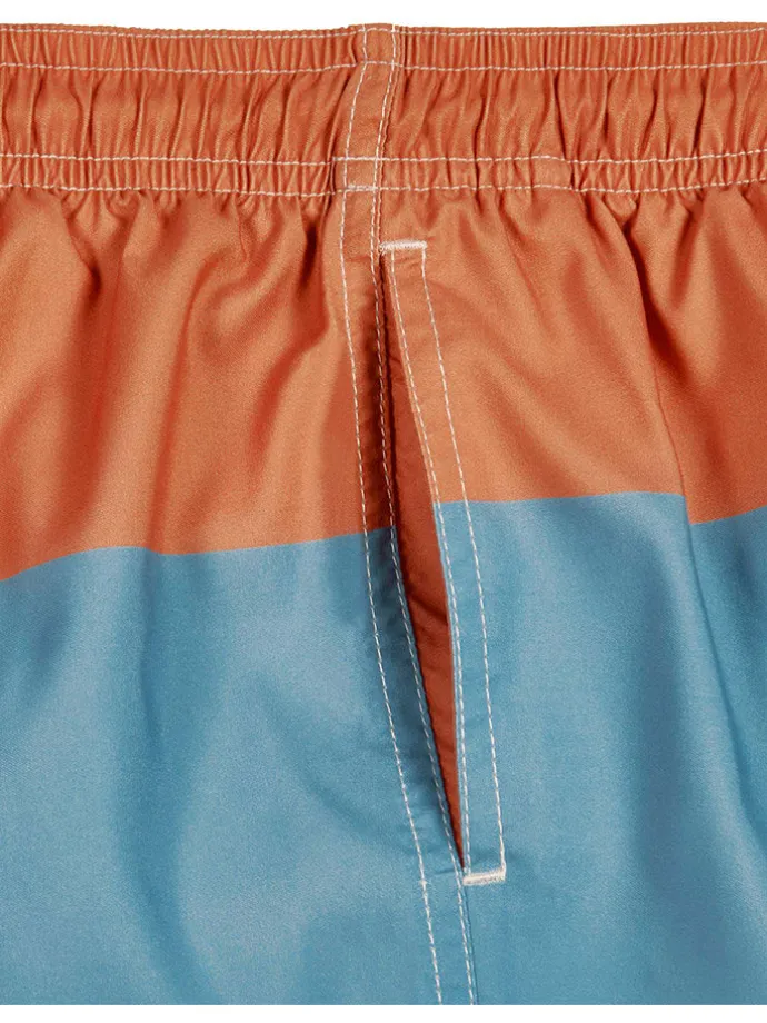 Badeshorts in Creme/ Orange/ Blau