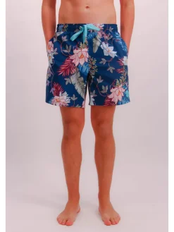 Badeshorts in Dunkelblau/ Bunt