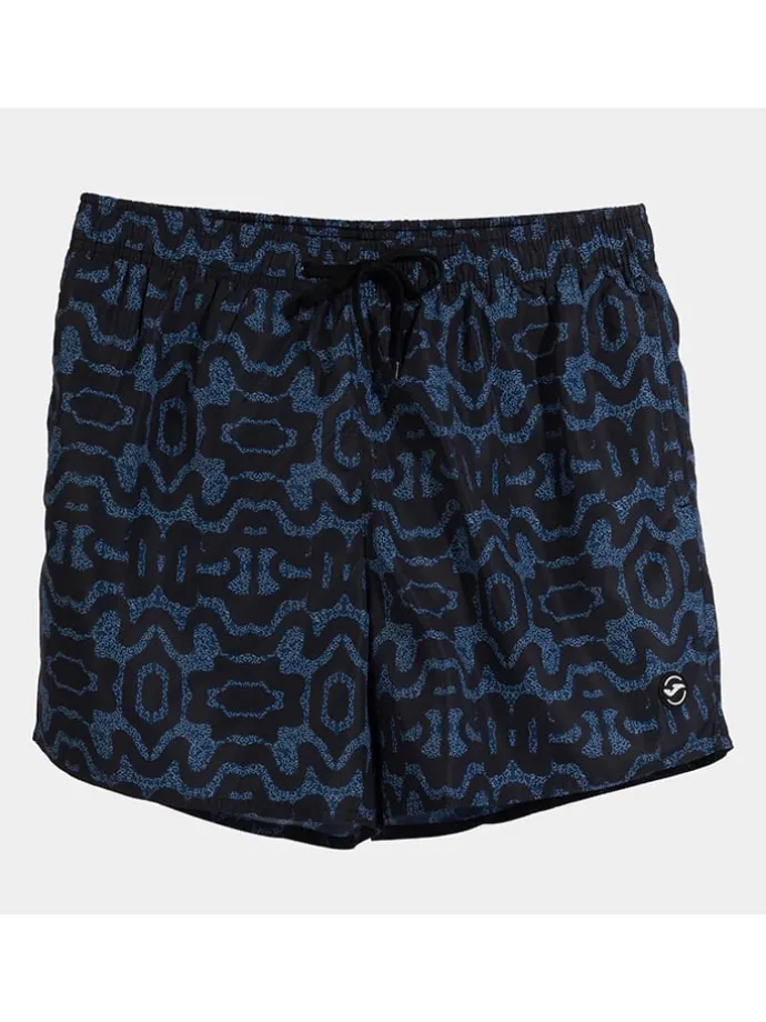 Badeshorts in Schwarz/ Blau