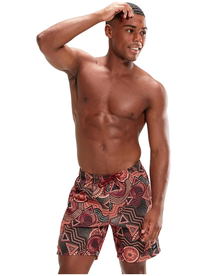 Badeshorts in Schwarz/ Bunt