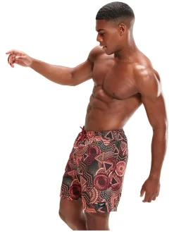 Badeshorts in Schwarz/ Bunt
