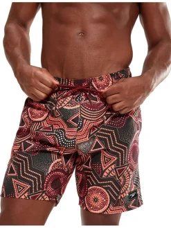 Badeshorts in Schwarz/ Bunt