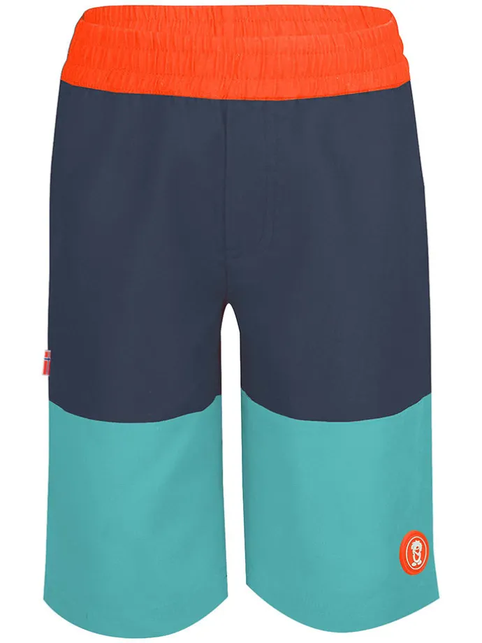 Badeshorts "Kroksand" in Orange/ Türkis/ Dunkelblau