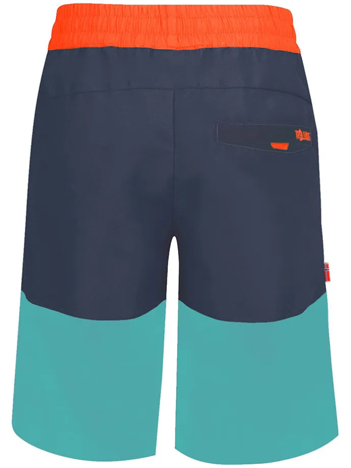 Badeshorts "Kroksand" in Orange/ Türkis/ Dunkelblau