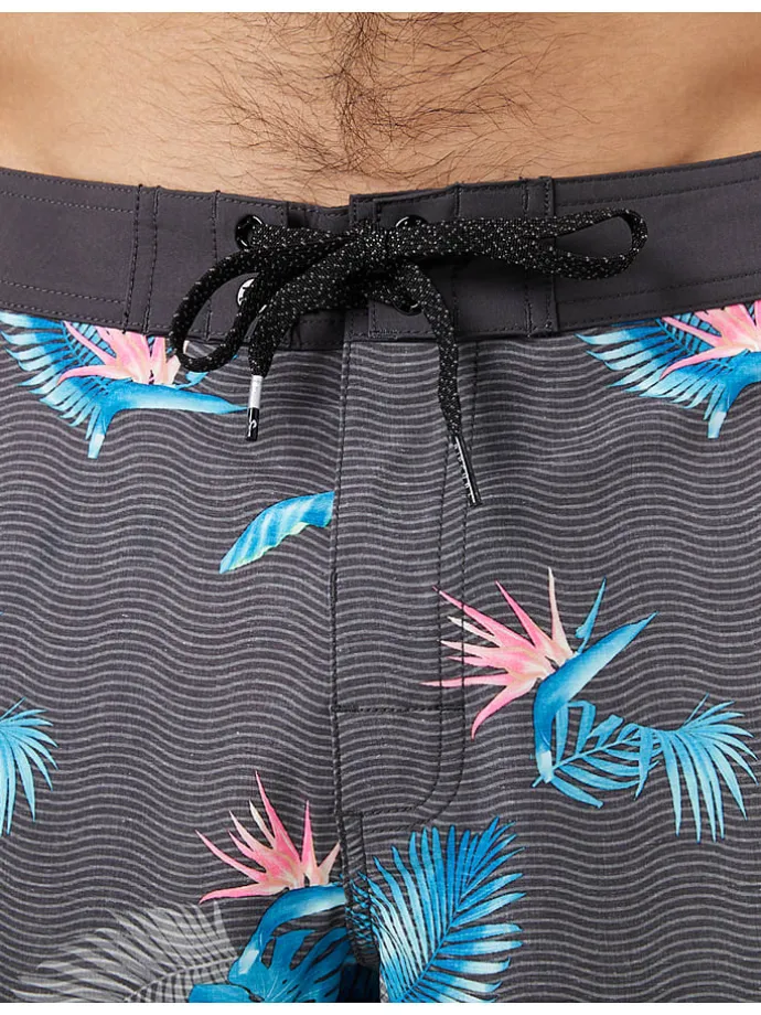 Badeshorts "Mirage Retro Equator" in Anthrazit/ Blau/ Rosa