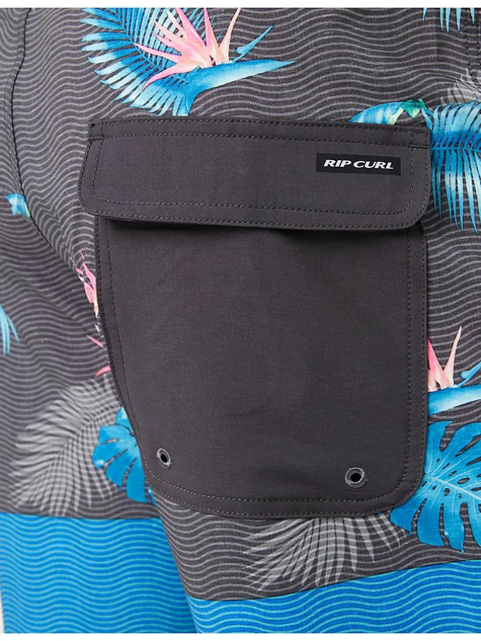 Badeshorts "Mirage Retro Equator" in Anthrazit/ Blau/ Rosa
