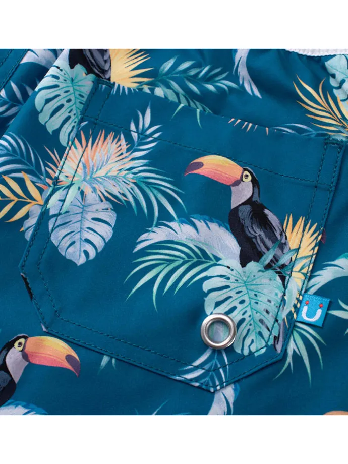 Badeshorts "Neith" in Dunkelblau/ Bunt