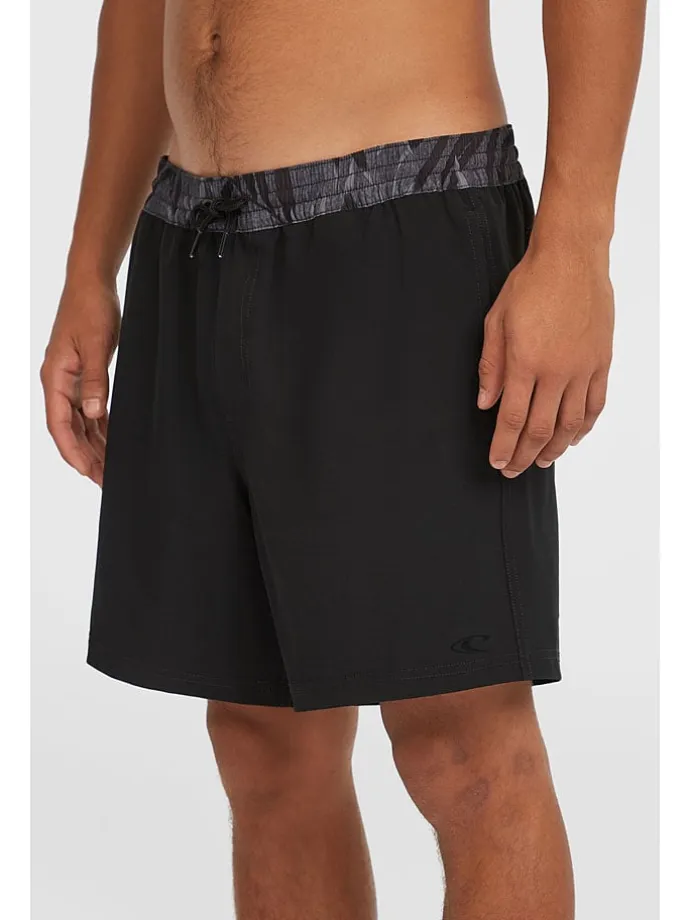 Badeshorts "Pocket Print" in Schwarz
