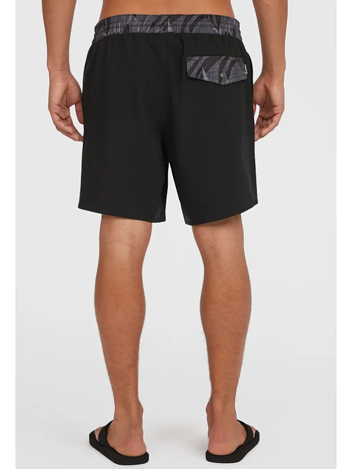 Badeshorts "Pocket Print" in Schwarz