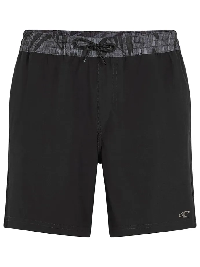 Badeshorts "Pocket Print" in Schwarz