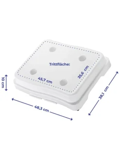 Badestufe in Weiß - (B)35,6 x (H)45,7 cm
