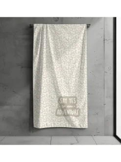 Badetuch / Strandtuch "Leopard" 70x140 cm in Beige