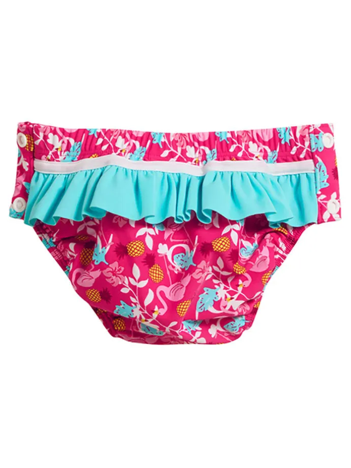 Badewindel "Flamingo" in Pink/ Türkis
