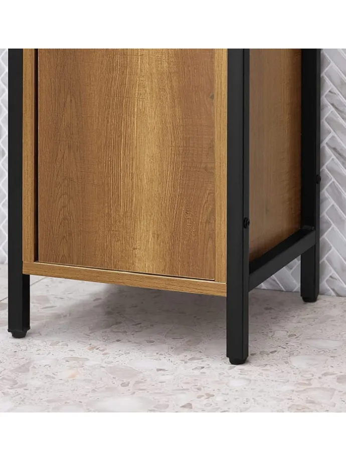 Badezimmer-Hochschrank in Braun - (B)30 x (H)168 x (T)28cm