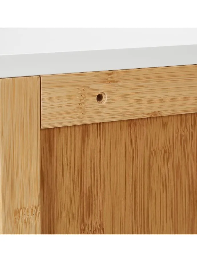 Badezimmerschrank in Natur/ Weiß - (B)34,5 x (H)60 x (T)21 cm