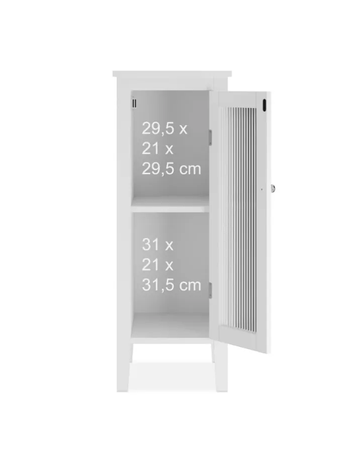 Badezimmerschrank in Weiß - (B)30 x (H)81 x (T)33 cm