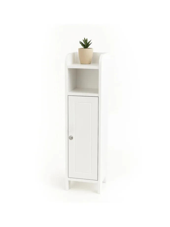 Badezimmerschrank in Weiß - (B)18 x (H)80 x (T)20 cm
