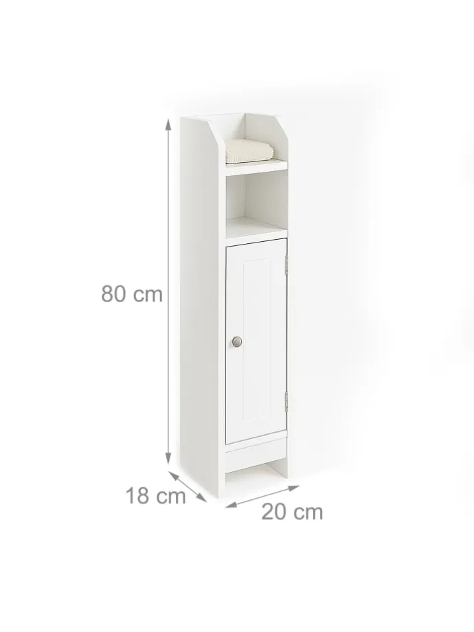 Badezimmerschrank in Weiß - (B)18 x (H)80 x (T)20 cm