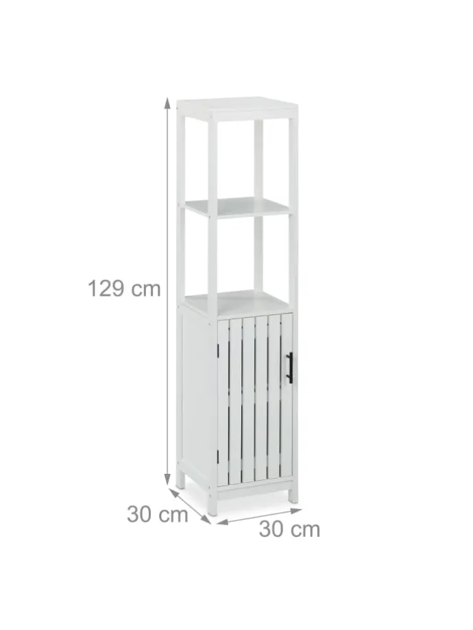 Badezimmerschrank in Weiß - (B)30 x (H)129 x (T)30 cm