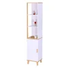 Badezimmerschrank in Weiß/ Natur - (B)33 x (H)169 x (T)31 cm