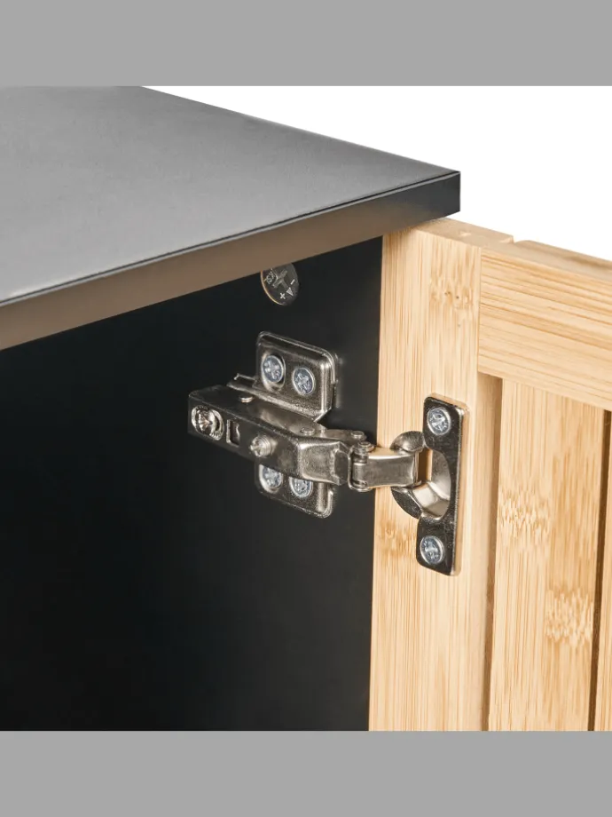 Badezimmerschrank MISCANTI in Braun/Schwarz - (W) 30 x (H) 90 x (L) 30 cm