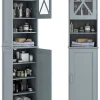 Badezimmerschrank schmal in Grau