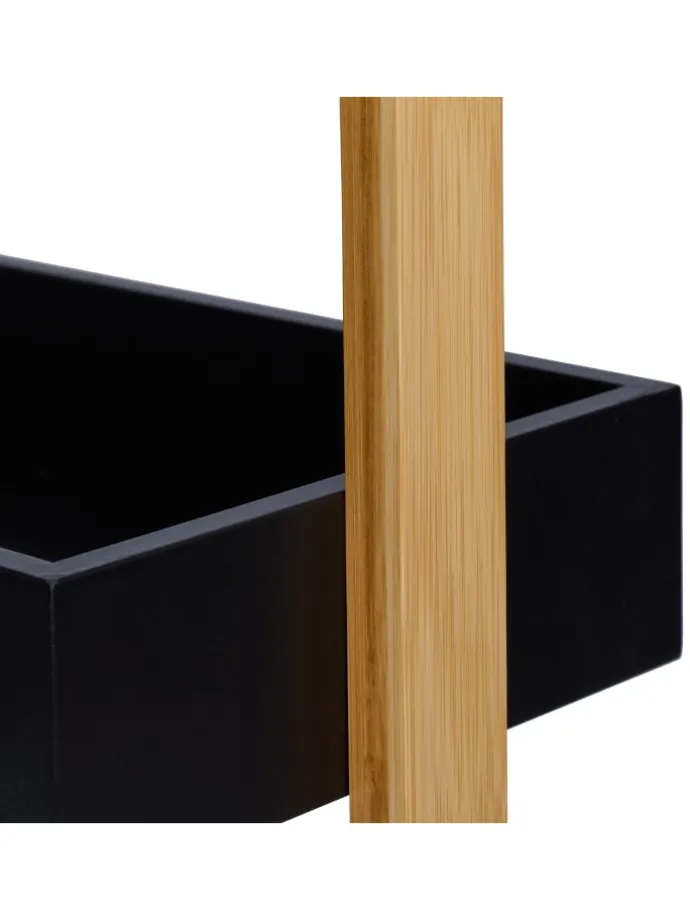 Badregal in Natur/ Schwarz - (B)30 x (H)88 x (T)18 cm